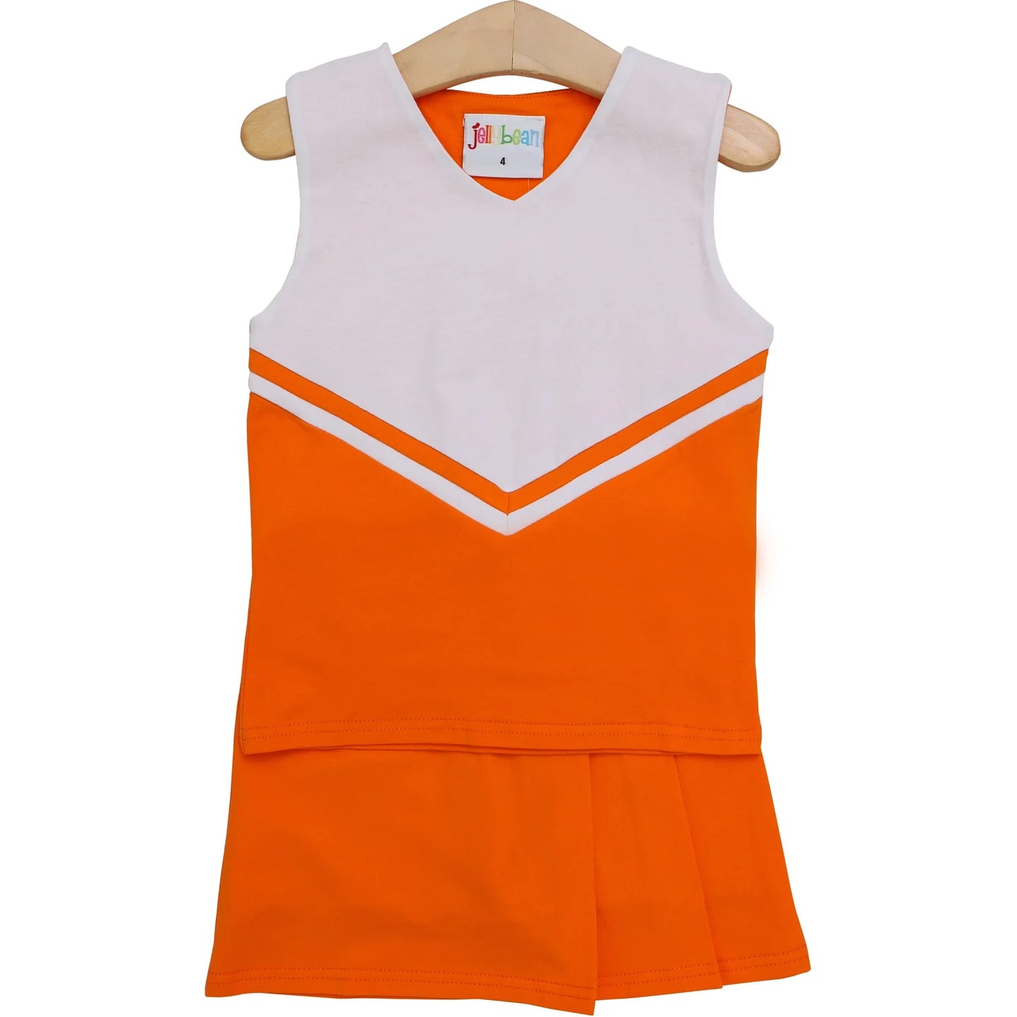 Orange & White Cheer Uniform Skort Set