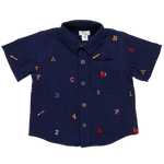 Pink Chicken - Boys Jack Shirt - Alphabet Embroidery