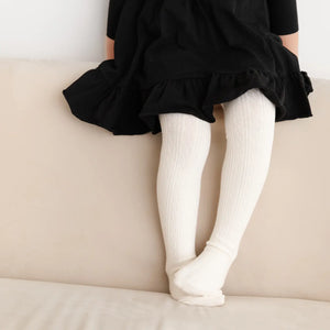 Little Stocking Co. - Ivory Cable Knit Tights