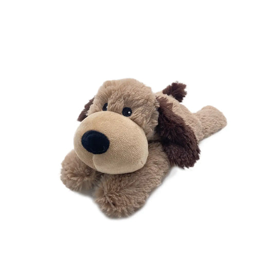Brown dog Warmies Junior plush toy by Warmies, soft and cuddly with a warm, comforting appearance for children.