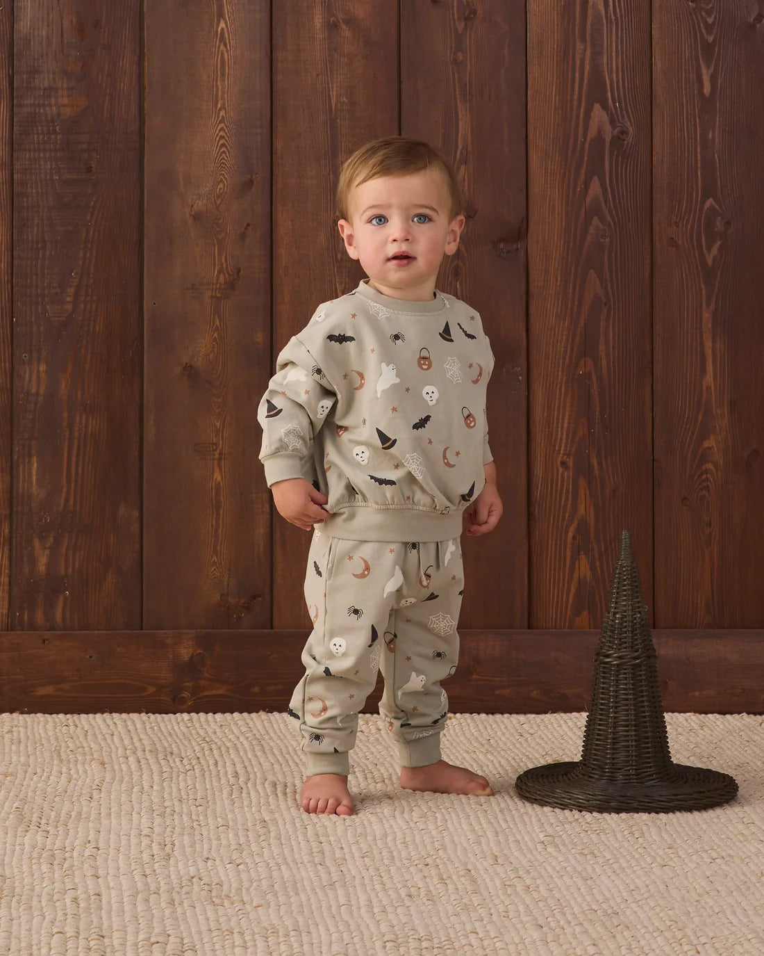 Quincy Mae Halloween Things relaxed fleece sweatshirt with festive Halloween design and comfortable fit, perfect for fall wear.