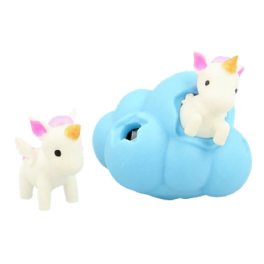 Colorful Keycraft stretchy unicorn and rainbow cloud sensory toy with soft, textured fabric and vibrant rainbow details.