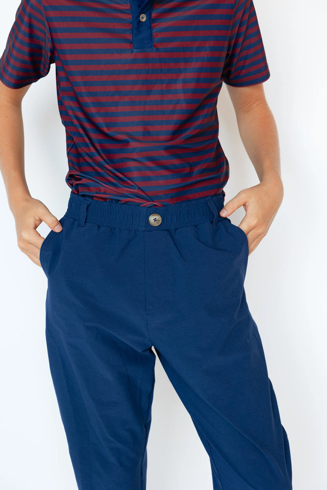 courtside kids - navy dress jogger