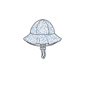 Angel Dear - Blue Calico Floral Sunhat