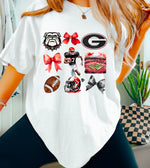 Georgia Bulldogs Football Coquette Women's Graphic Tee