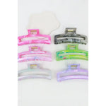 Shimmering Marbled Cut Out Rectangle Hair Claw Clip