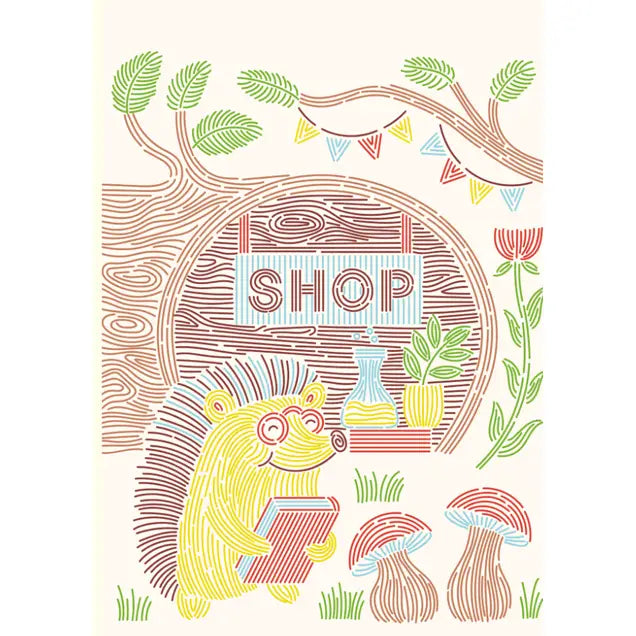 Flowart Trace By Line Woodland Whimsy artwork by Lifelines featuring intricate woodland-inspired line art on a neutral background.