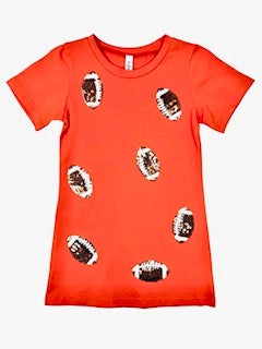 ML Kids - Orange Football Sequin Dress