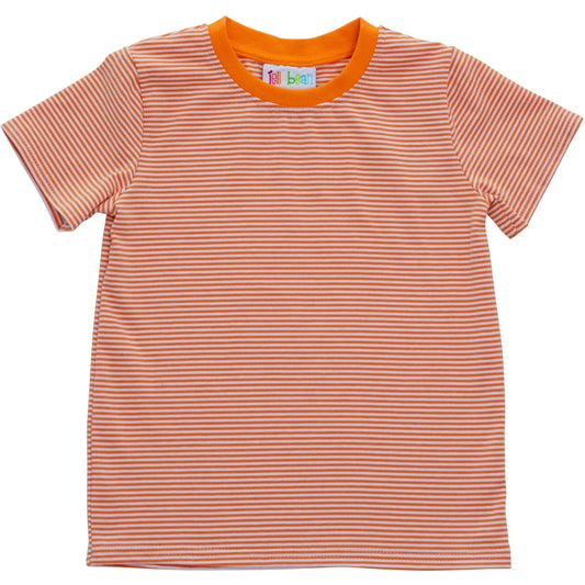 Orange and white striped Graham shirt by Jellybean, featuring a casual button-up design and classic collar.