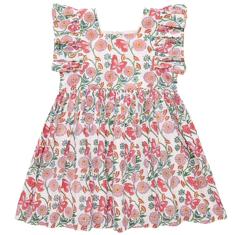 Pink Chicken - Butterfly Vines Girls Elsie Dress