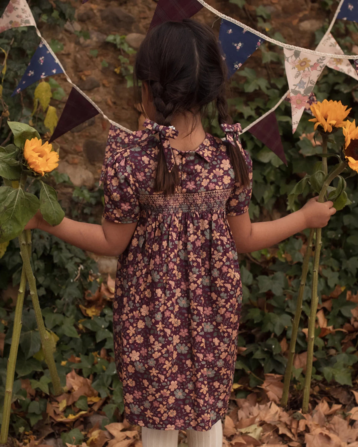 Garden Flowers Plum Erika Dress