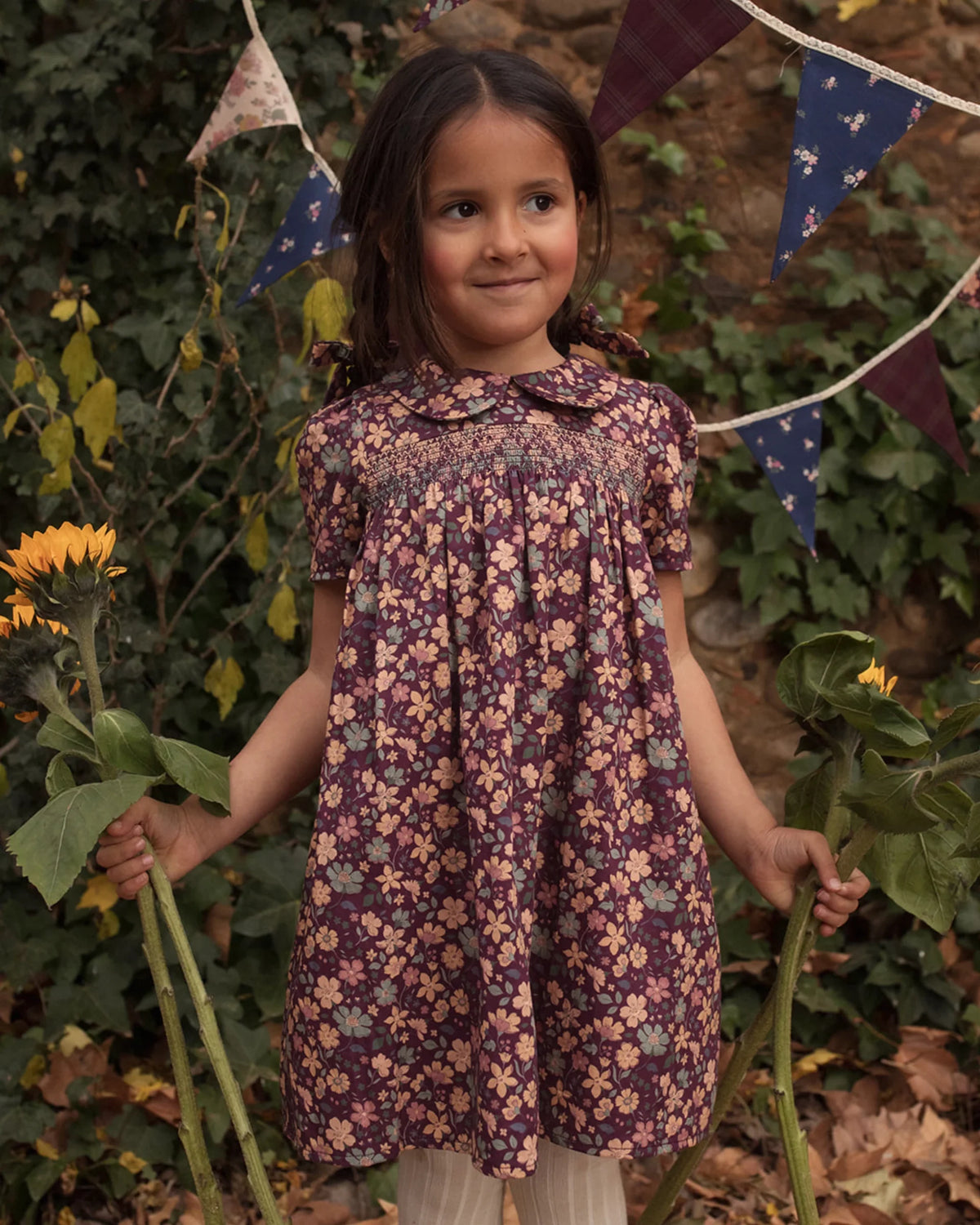 Garden Flowers Plum Erika Dress