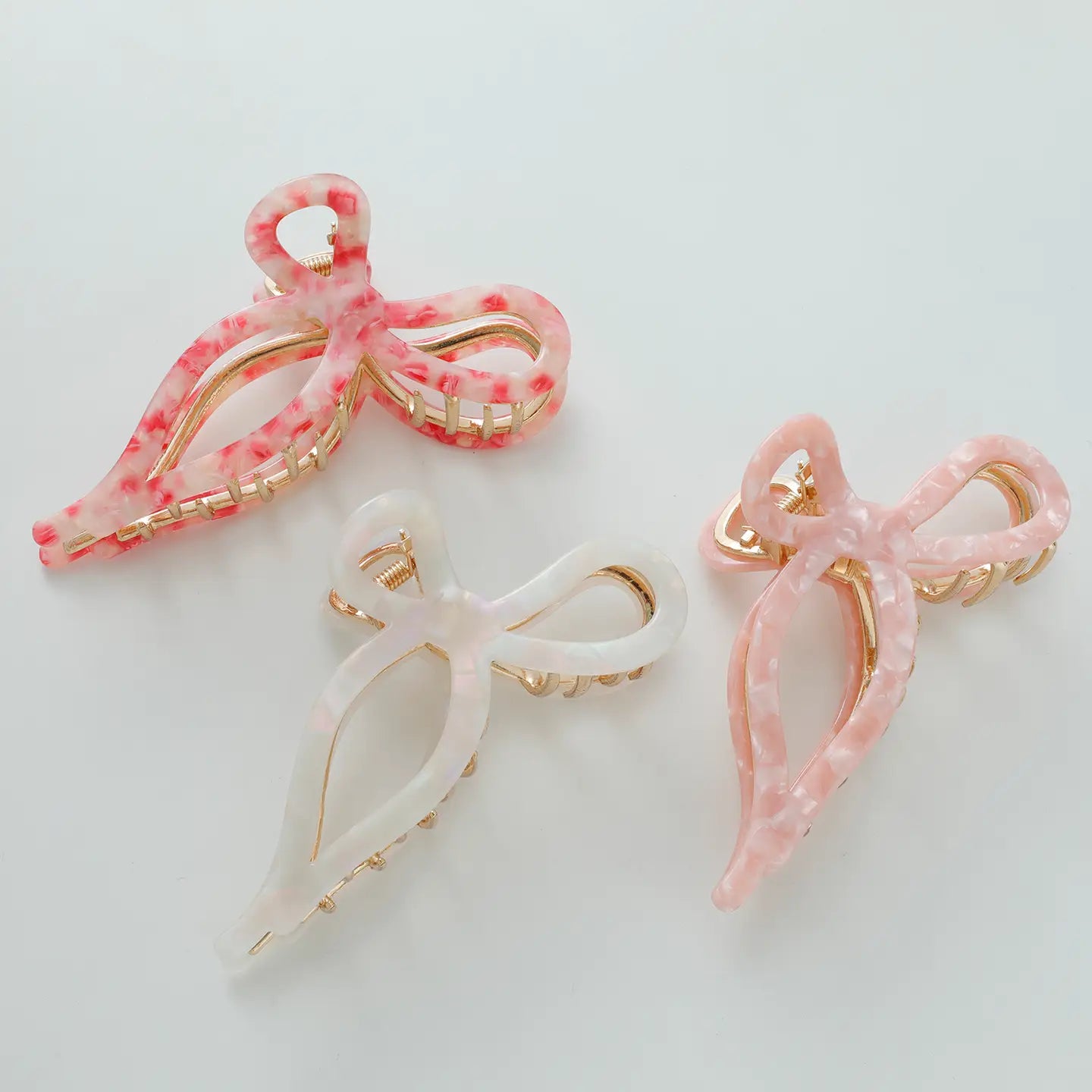 Sweet E's Children's Boutique Sabrina Rose Metal Hair Clip, pink floral hair accessory for girls, close-up view.