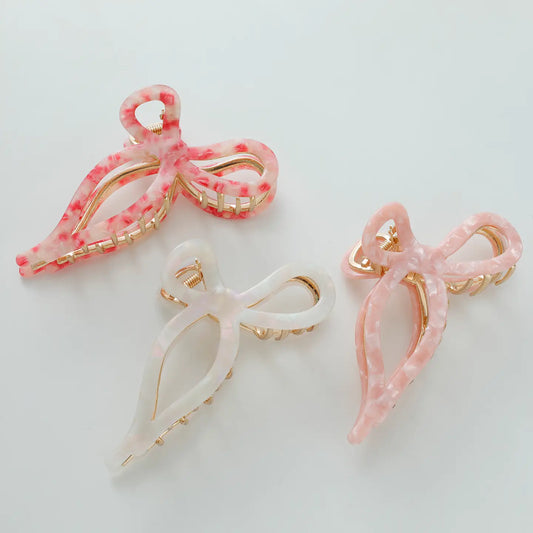 Sweet E's Children's Boutique Sabrina Rose Metal Hair Clip, pink floral hair accessory for girls, close-up view.