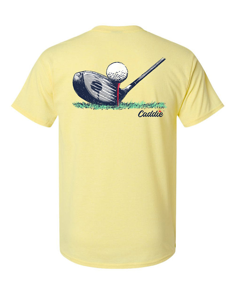 Youth lined up shirt by Caddie, featuring a colorful pattern and casual fit, displayed on a hanger against a white background.