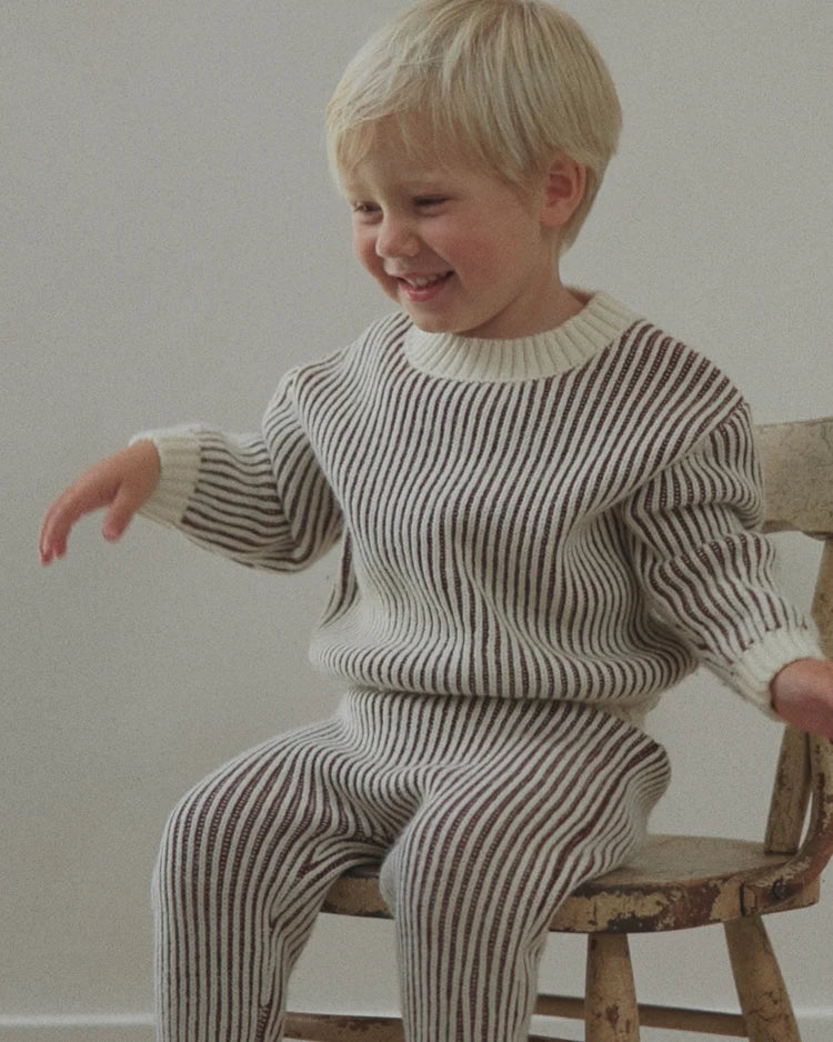 Midnight Stripe Chunky Knit Pant
