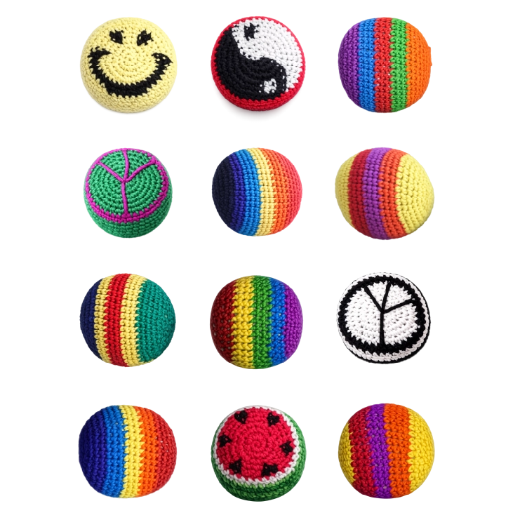 Extreme Retro Hand-Knitted Hacky Sack