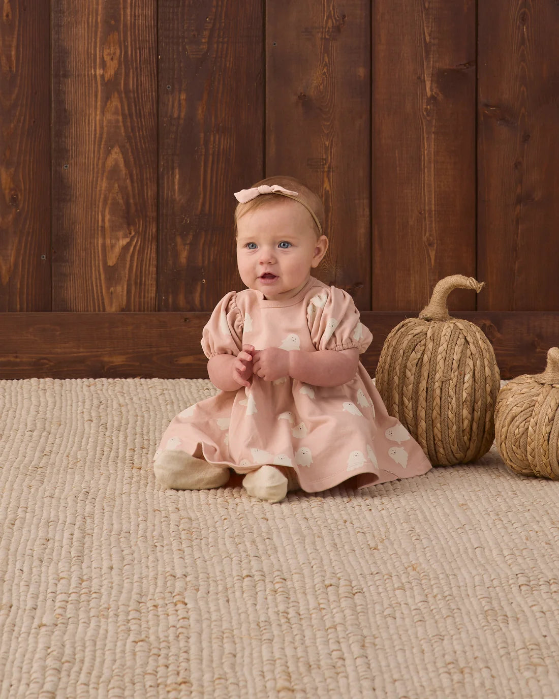 Sweet Ghost Darla Dress by Quincy Mae featuring a lightweight, airy design with soft fabric and a charming ghost-inspired print.