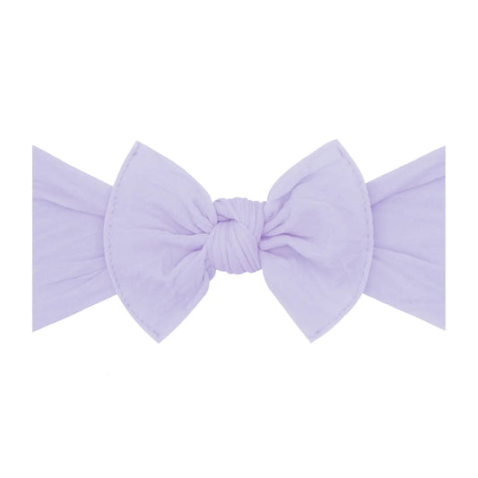 Light Orchid Original Knot Soft Nylon Headband by Baby Bling Bows featuring a gentle knot design and soft nylon material for infants.