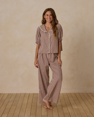 Rylee & Cru - Women's Brick Gingham Ruffle Pajamas