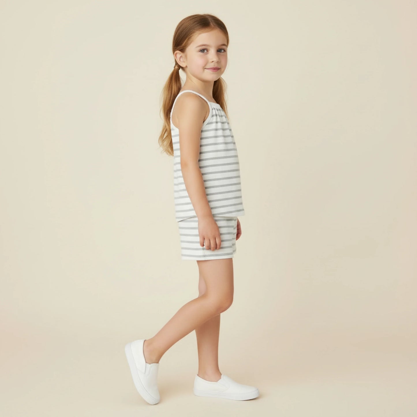 Fog Stripes Organic Tank Top & Shorts Set