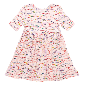 Pink Chicken - Girls Bamboo Steph Dress - Friendship Bracelet Era