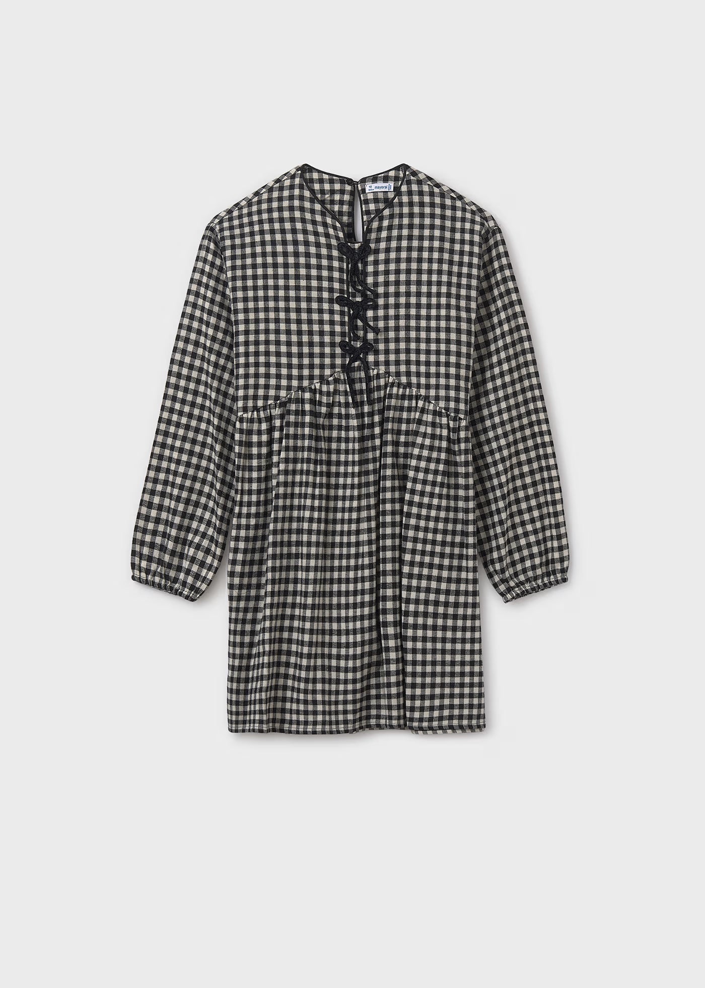 Black Check Bow Front Dress
