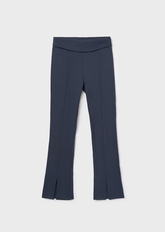 Girls Navy Flare Leggings