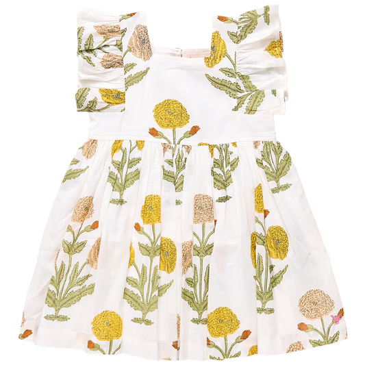 Pink Chicken - Golden Oversized Dandelion Girls Elsie Dress