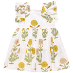 Pink Chicken - Golden Oversized Dandelion Girls Elsie Dress