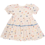 Pink Chicken - Girls Charlie Dress - Multi Tiny Horses