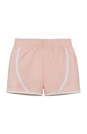 courtside kids - girls pink & white tennis short