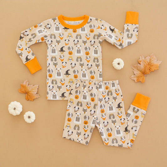 Halloween Hounds Driftwood Long Pajamas