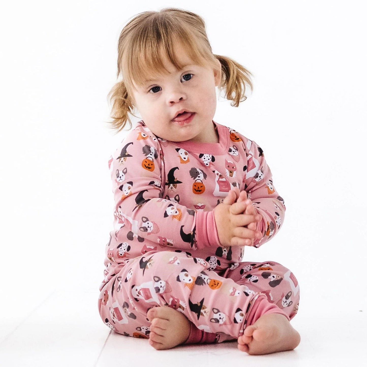 Halloween Hounds Dusty Rose Long Pajamas