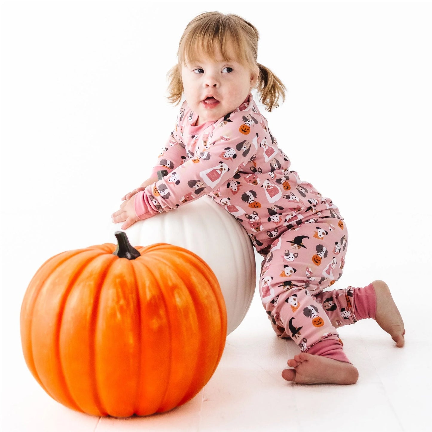 Halloween Hounds Dusty Rose Long Pajamas