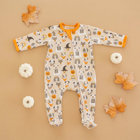 Halloween Hounds Driftwood Zipper Footie