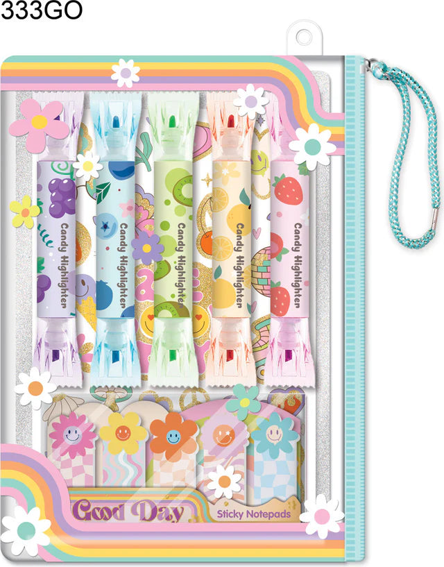 Hot Focus Good Days Scented Dual Fun Markers set with colorful markers and scented caps for creative drawing and coloring.