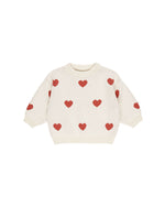 Quincy Mae - Heart Knit Sweater || Natural