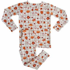 In My Jammers - Tan Gingham Pumpkin Pie L/S 2pc PJ Set