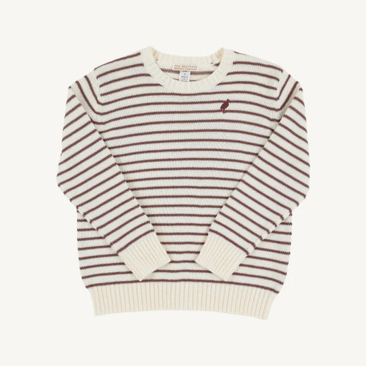 Palmetto Pear & Gray Brown Stripe Isaac's Sweater