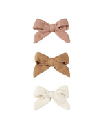 Quincy Mae - Rose, Natural, Golden Bow Clip Set