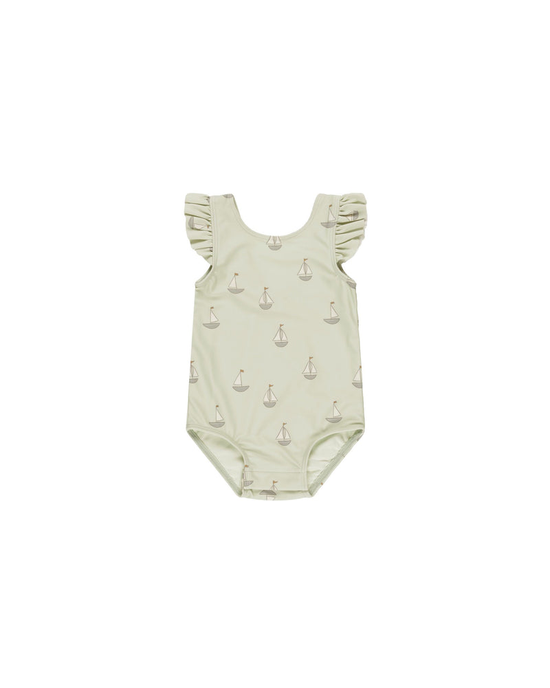 Quincy Mae - Sailboats Scoop Back One Piece