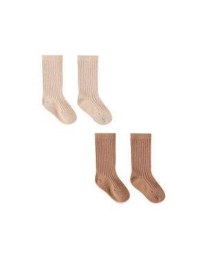 Quincy Mae - Shell & Rose Sock Set