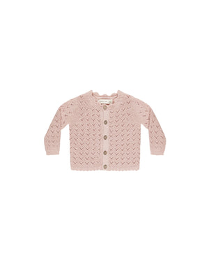 Quincy Mae - Bubblegum Scalloped Cardigan