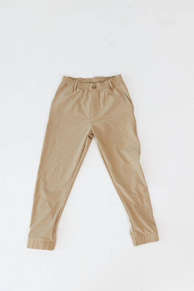 courtside kids - khaki dress jogger