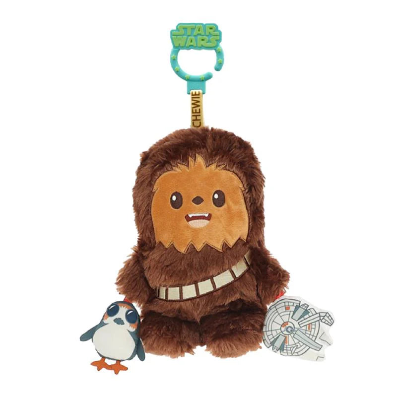 Kids Preferred Star Wars Chewbacca full-body on-the-go activity toy showing Chewbacca's plush figure with interactive features for kids.