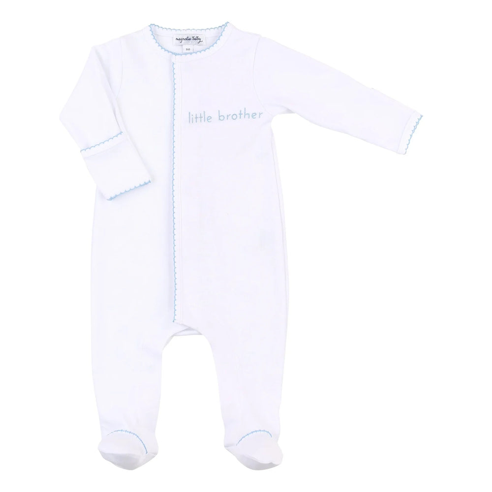 Magnolia Baby - Little Brother Embroidered Footie