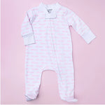 Magnolia Baby - Little Sister Print Zip Footie