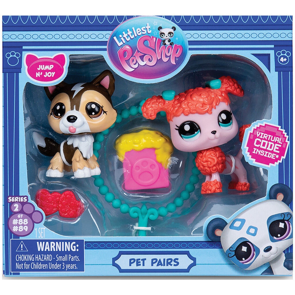 Littlest Petshop Pet Pairs Assortment Wave 2 featuring colorful plush pet toys and characters in various poses.