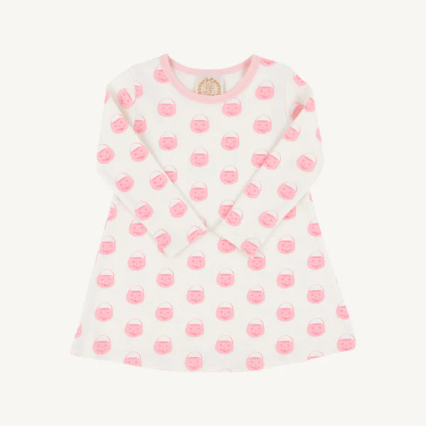 The Beaufort Bonnet Company - Sandpearl Pink Vintage Prep Pumpkin Pails LS Polly Play Dress